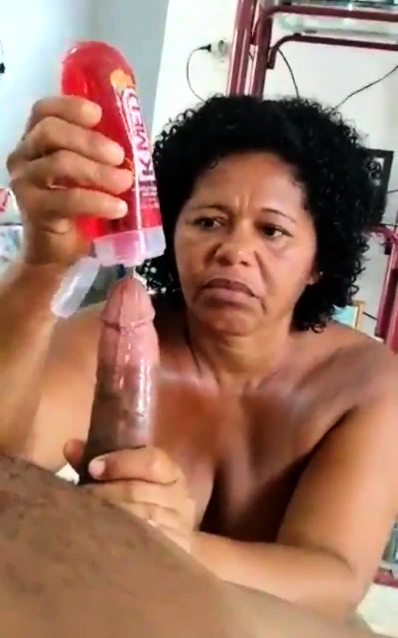 Granny Porn Black - Voluptuous Ebony Granny Jerks Off A Big Black Cock In POV Video at Porn Lib